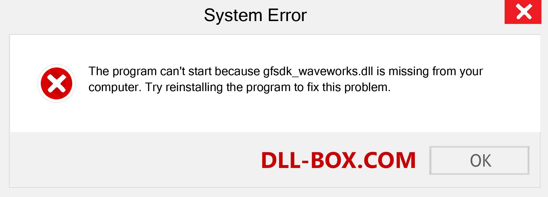  gfsdk_waveworks.dll file is missing?. Download for Windows 7, 8, 10 - Fix  gfsdk_waveworks dll Missing Error on Windows, photos, images